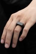 RECOVERY(リカバリー) basic rectangular flat ring - Matte Black