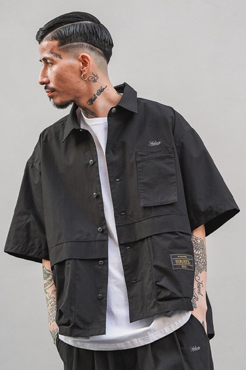 Subciety(サブサエティ) MILITARY OVER SHIRT BLACK