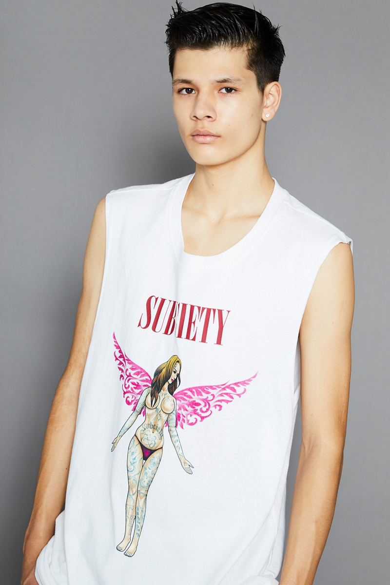 Subciety (サブサエティ) CUT OFF TANK TOP WHITE