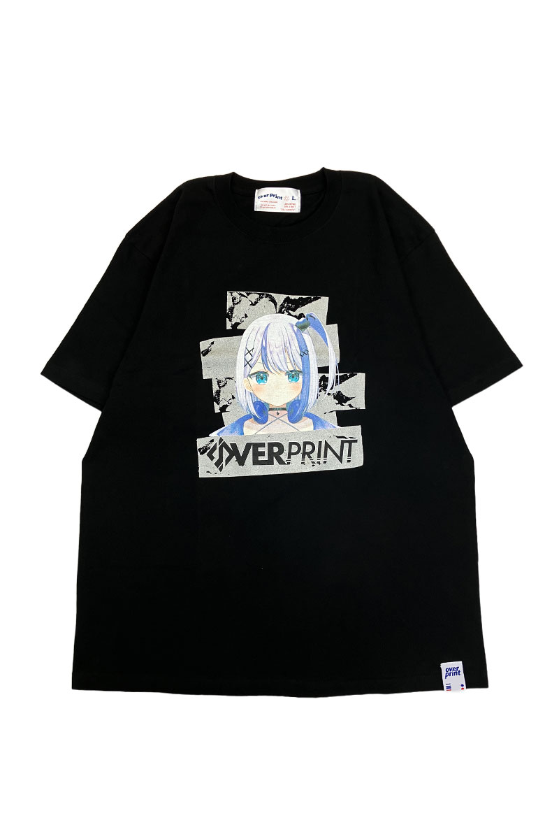 【予約商品】音ノ乃のの×over print×ゲキクロ  コラボ・Tシャツ（オリジナルののver.） - Black