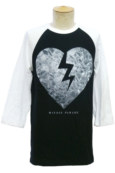 MAYDAY PARADE Broken Heart Black/White - Baseball T-Shirt