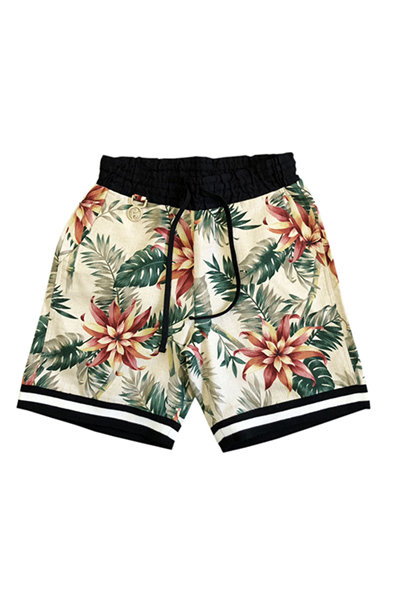 ROLLING CRADLE FLORAL SHORTS / White