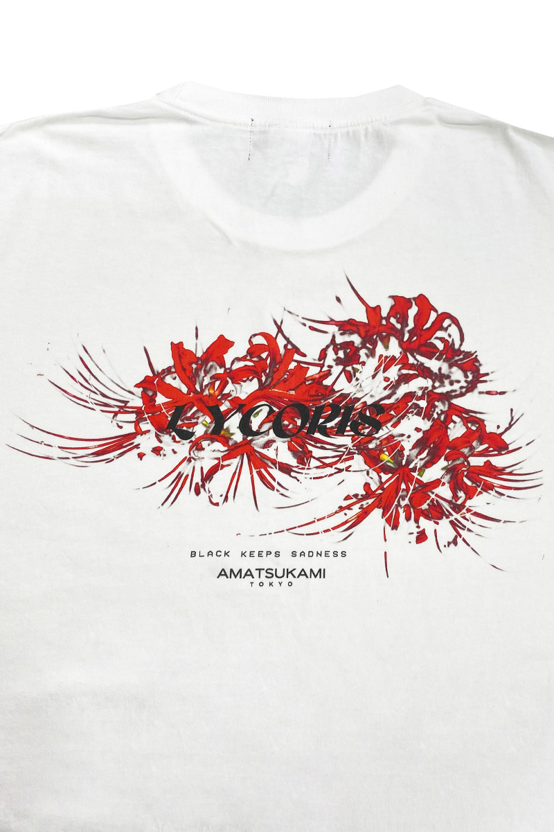 アマツカミ 彼岸花／Lycoris radiata L/S T-shirt WHITE