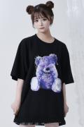 TRAVAS TOKYO (トラバス トーキョー) パンククマTシャツ Black×Purple