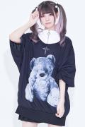 TRAVAS TOKYO【トラバストーキョー】Color scheme Furry bear H/S hoodie Black×White
