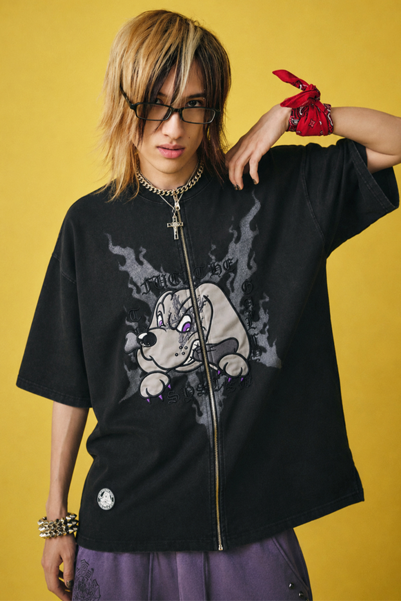 【予約商品】GALFY (ガルフィー) ハーフ＆ハーフTEE - Black