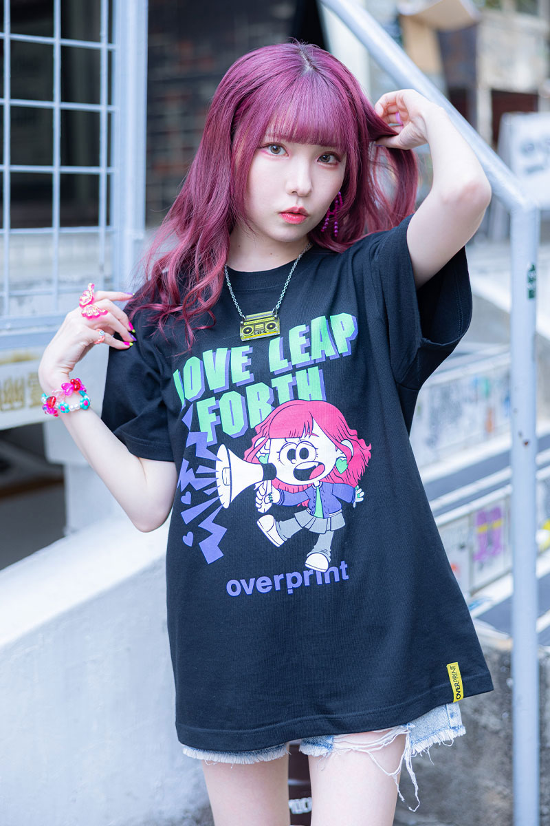 【予約商品】峯田茉優×over print×GEKIROCK CLOTHINGコラボ・Tシャツ - Black