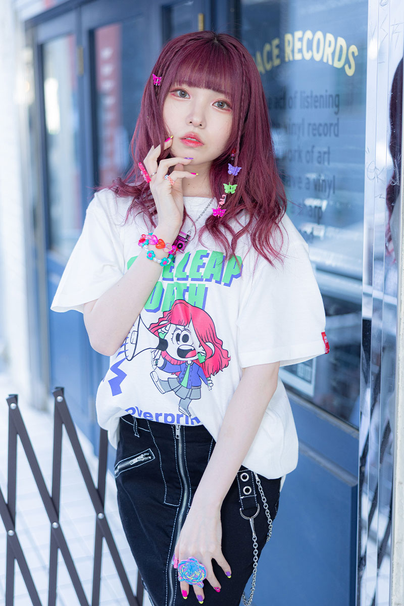 【予約商品】峯田茉優×over print×GEKIROCK CLOTHINGコラボ・Tシャツ - Off White