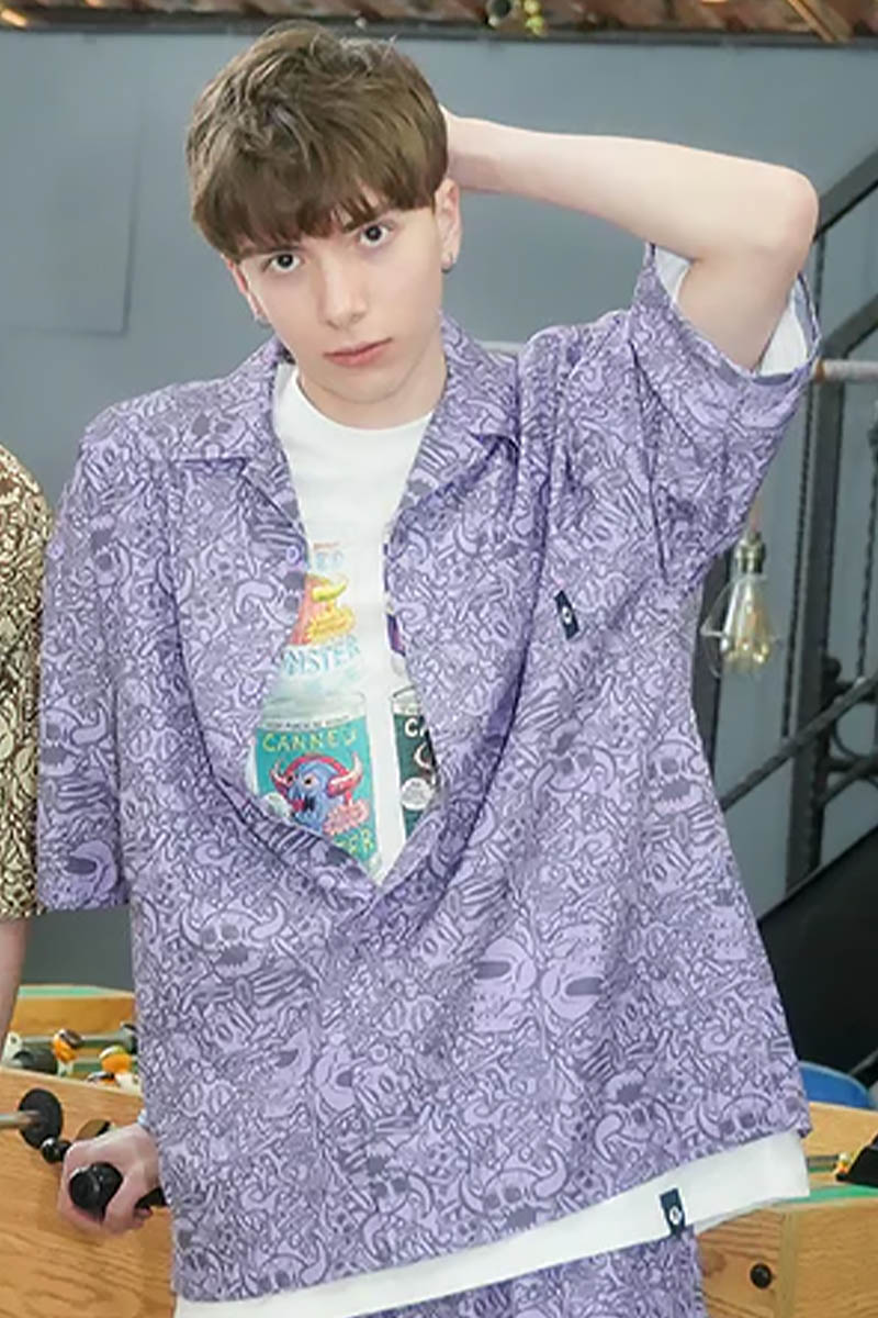 TOY MACHINE (トイ・マシーン) DEAD MONSTER NEW SS PRINT DRY SHIRTS - L.Purple