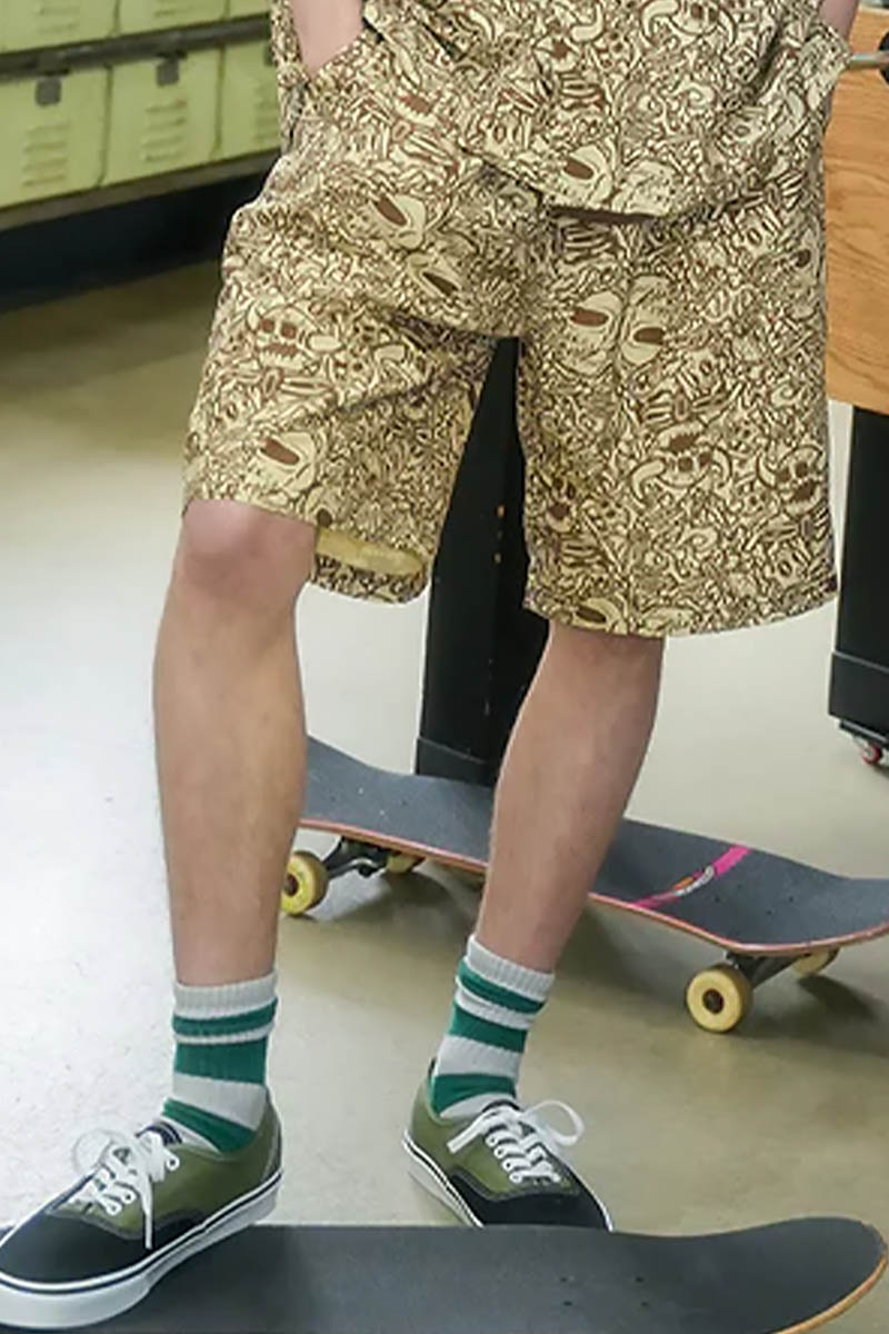 TOY MACHINE (トイ・マシーン) DEAD MONSTER NEW SS PRINT DRY SHORT PANTS - Beige