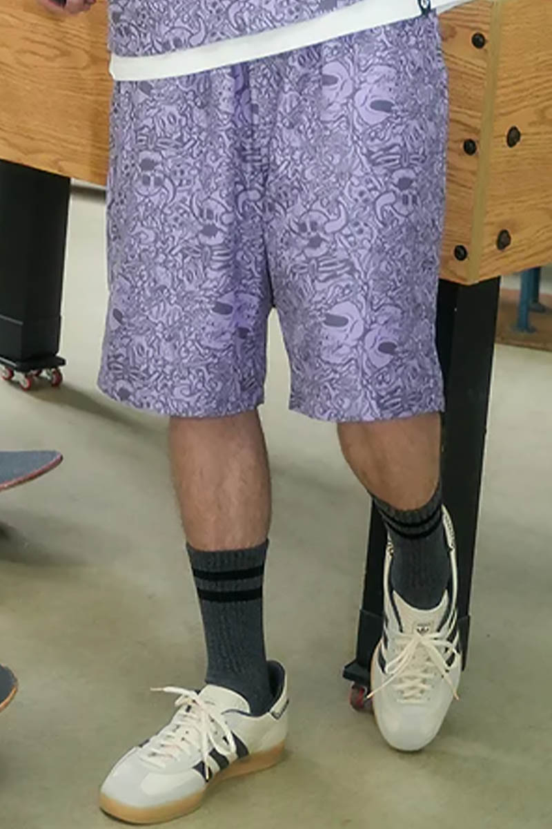 TOY MACHINE (トイ・マシーン) DEAD MONSTER NEW SS PRINT DRY SHORT PANTS - L.Purple