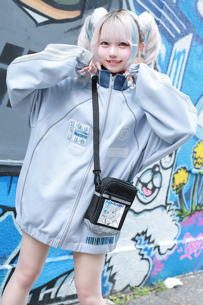 【予約商品】NANIMONO×over print×ゲキクロ コラボ・インターショルダー・ポーチ - Sax