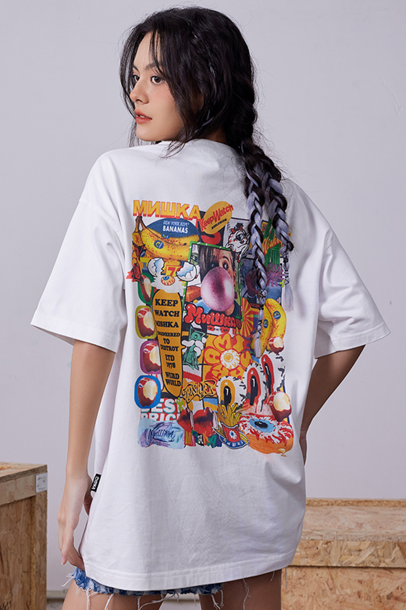 MISHKA (ミシカ)  COLLAGE ARTWORK TEE (O.WHITE/M21200051WHT)