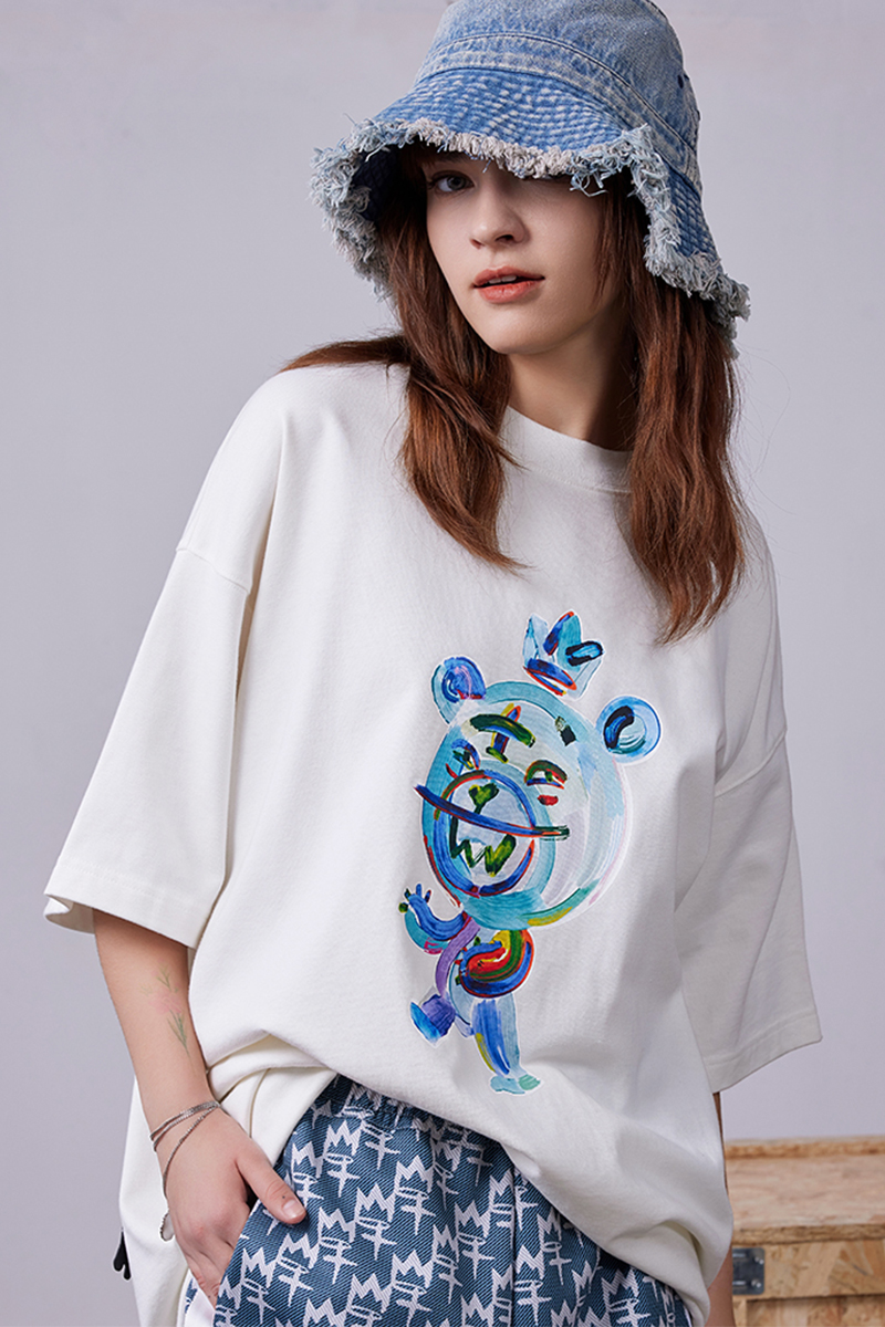 MISHKA (ミシカ)  WASHED BEAR MOP TEE (O.WHITE/M21200006WHT)