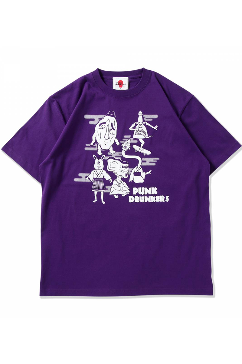 PUNK DRUNKERS（パンクドランカーズ）妖怪集合TEE - PURPLE