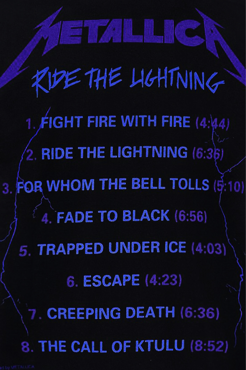 metallica ride the lightning track list