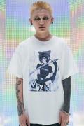 LOVE KILLER(ラブキラー) Killer cat Graffiti Logo T-shit　WHITE
