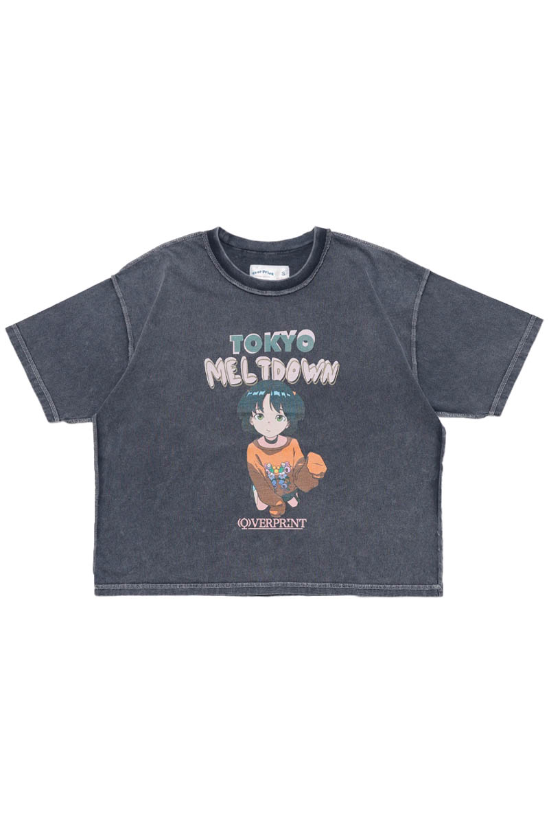 over print(オーバー・プリント) MELTDOWN pigment Tee 2 - Chacoal