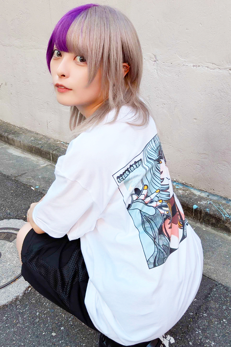 SCENE TOKYO (シーントウキョウ) silver girl tee - White
