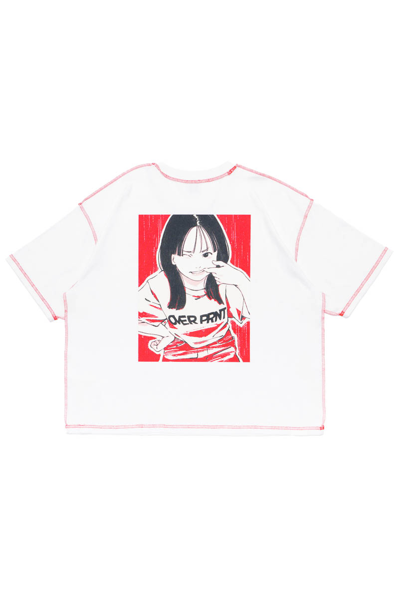 【お問い合わせ商品】over print (オーバー・プリント) Rascal Wide Tee - White