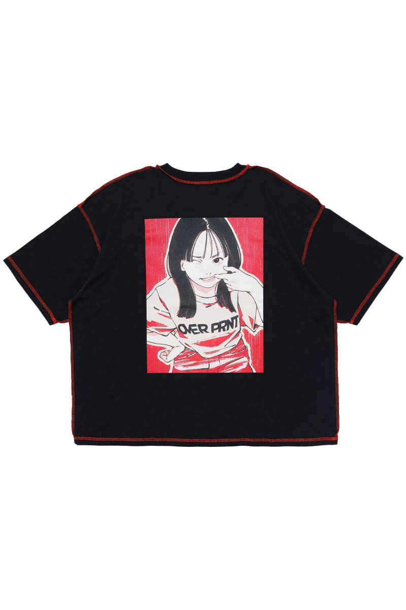 【お問い合わせ商品】over print (オーバー・プリント) Rascal Wide Tee - Black