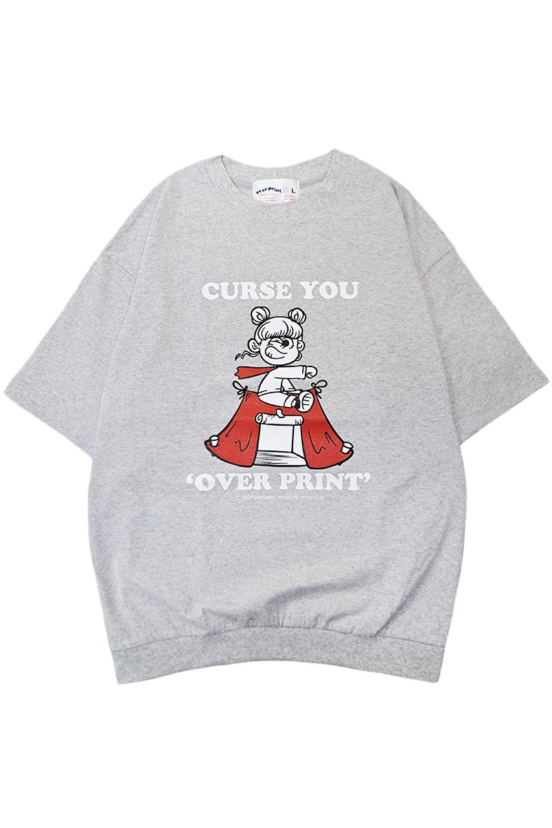 over print (オーバープリント) CURSE YOU Tee ASH GRAY