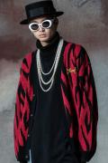 glamb(グラム) Tiger Cardigan / タイガーカーディガン Red