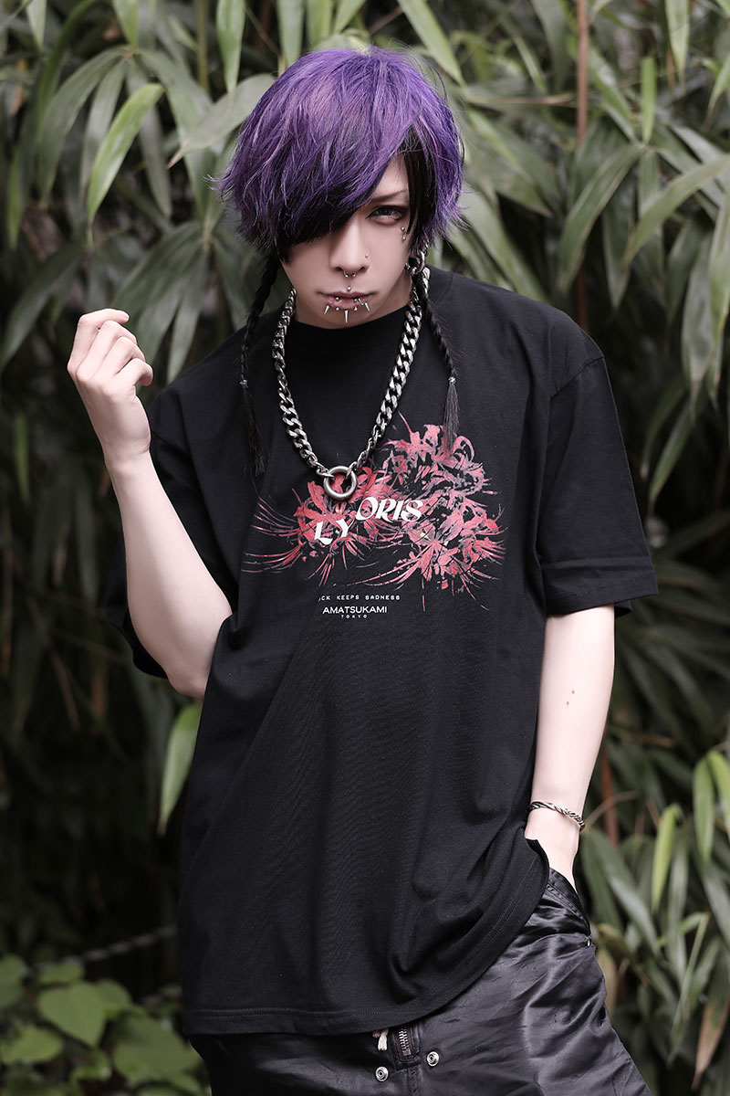 アマツカミ 彼岸花／Lycoris radiata  T-shirt BLACK
