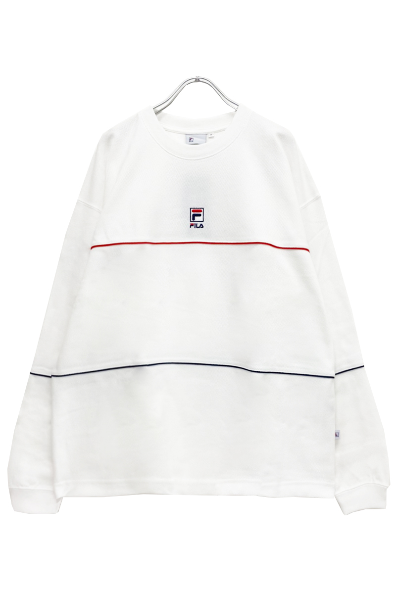 FILA FFM9801 ユニセックス クルーネックシャツ WHITE