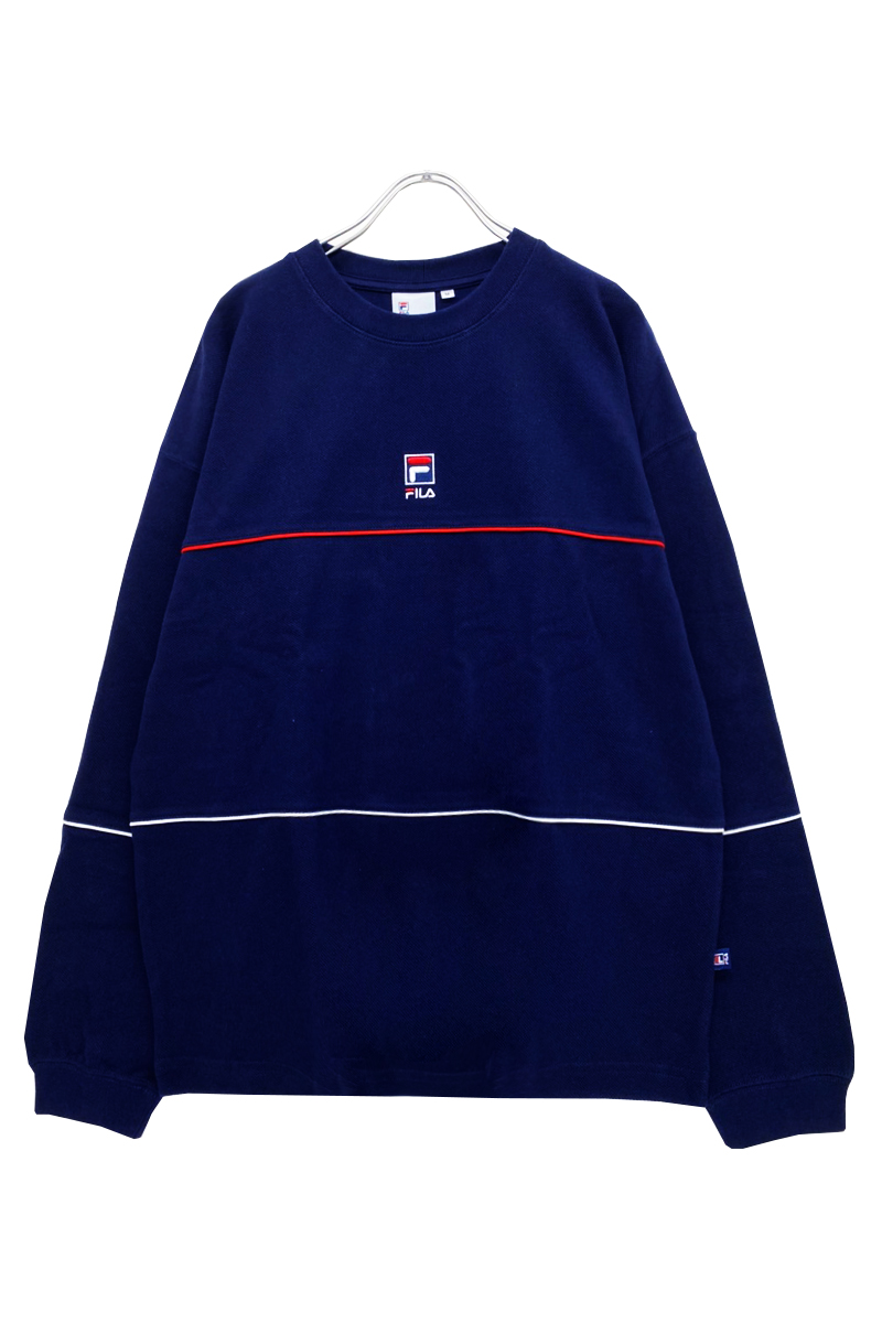 FILA FFM9801 ユニセックス クルーネックシャツ NAVY