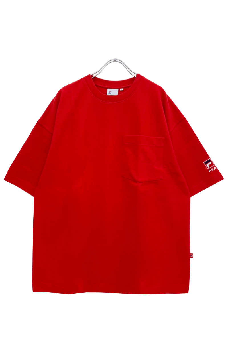 FILA FFM9802 ユニセックス クルーネックシャツ RED