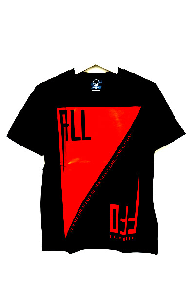 ALL OFF×LILWHITE. SEEKER T-shirt Black×Red