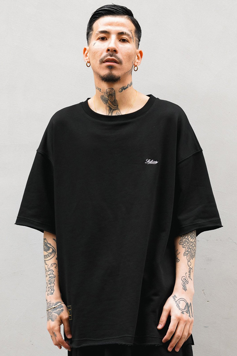 Subciety (サブサエティ) HALF SLEEVE SWEAT BLACK