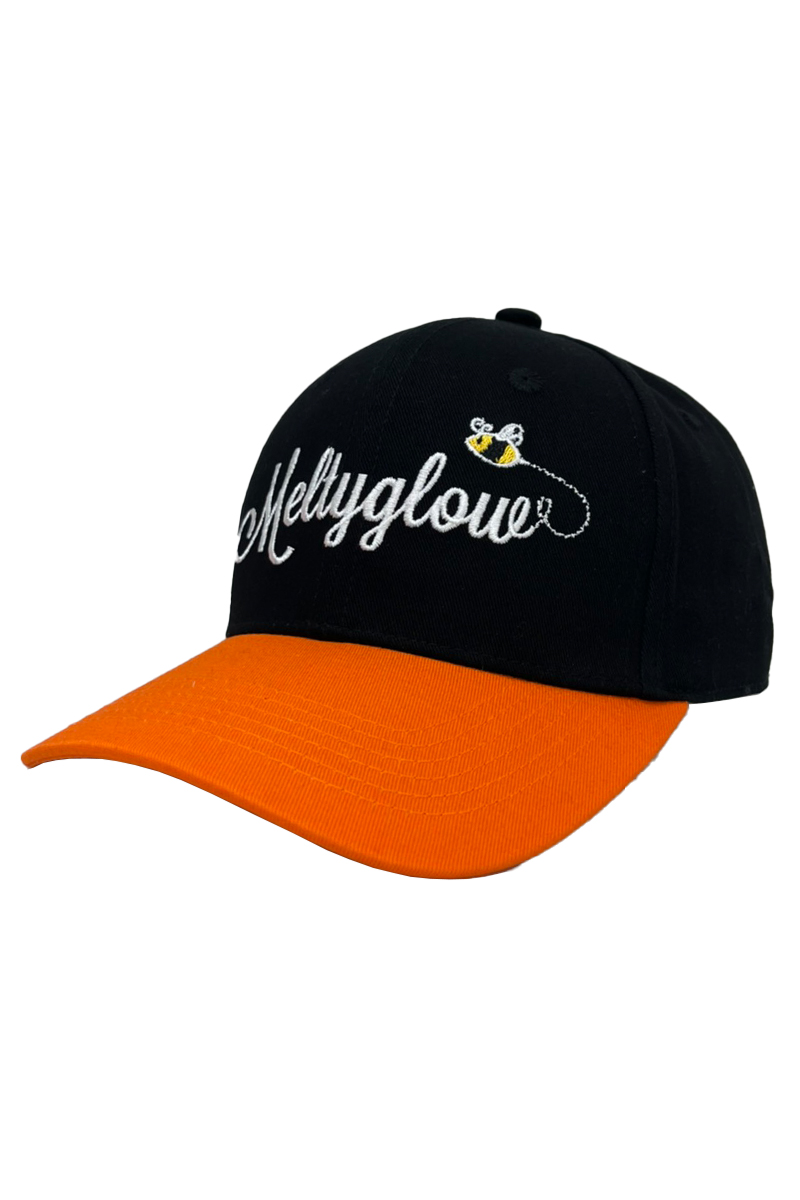 Meltyglow (メルティグロウ) 刺繍入り配色LOGO CAP【ORANGE×BLACK】