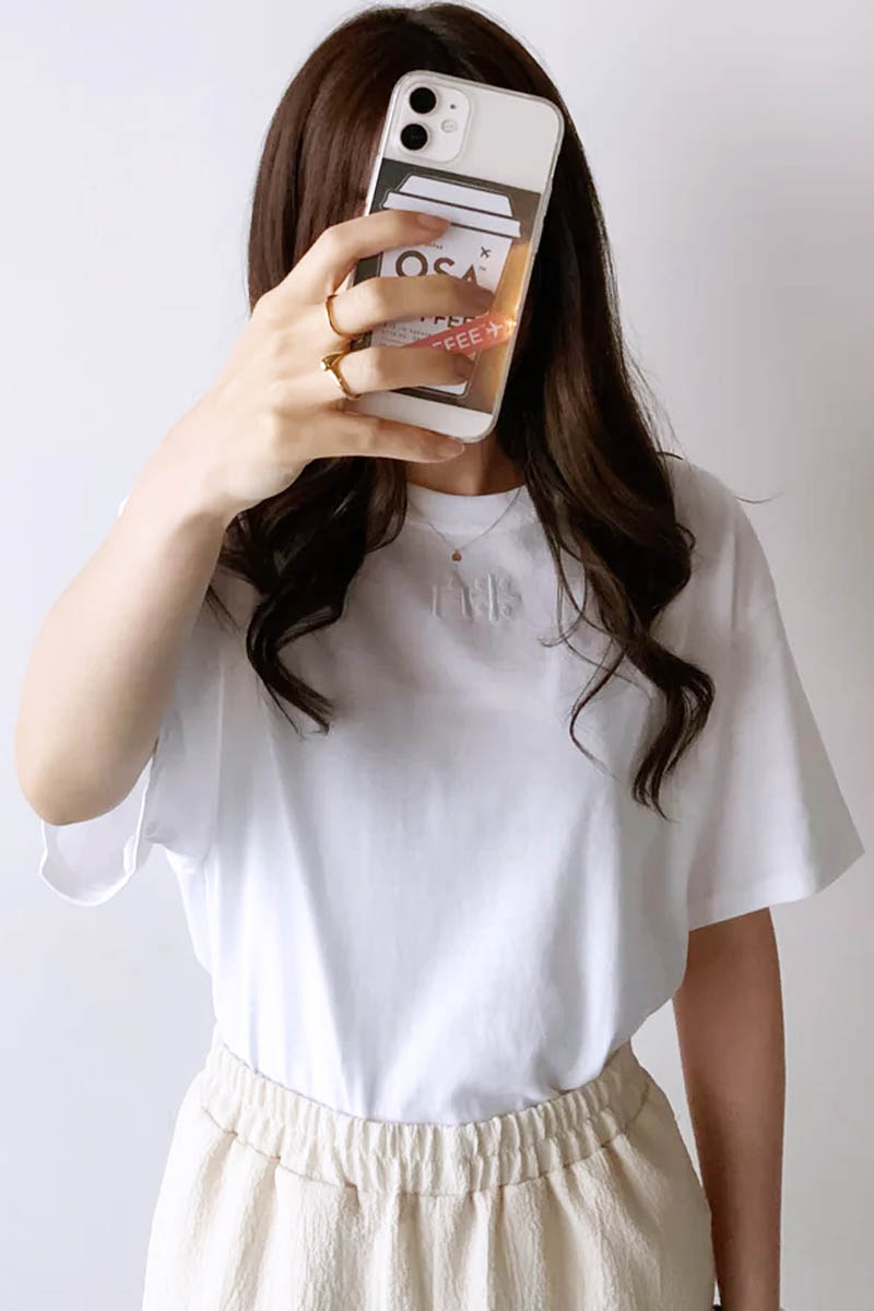 One Drop(ワン・ドロップ) ふくだ白米刺繍Tシャツ - White