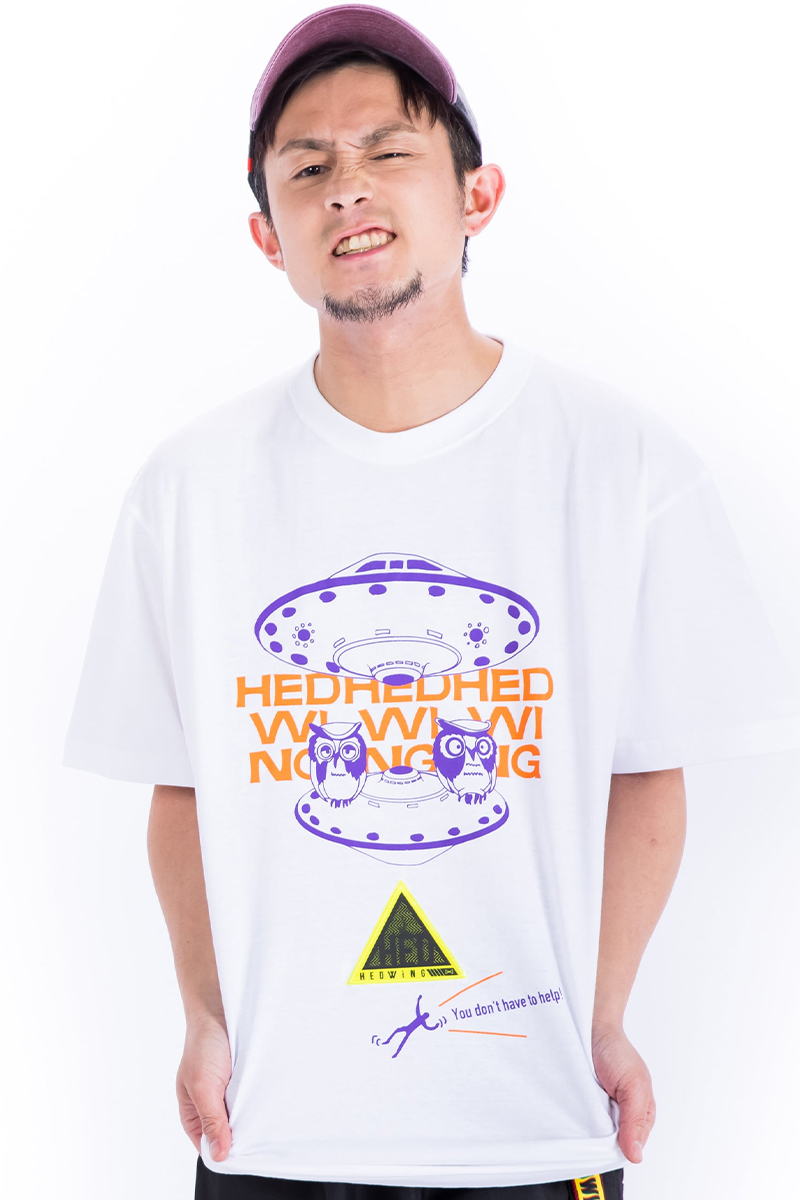 HEDWiNG (ヘドウィグ) Owl U.F.O. Pick-up T-Shirt WHITE