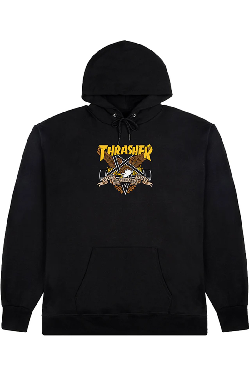 ANTIHERO×THRASHER EAGLEGRAM HOODIE BLACK