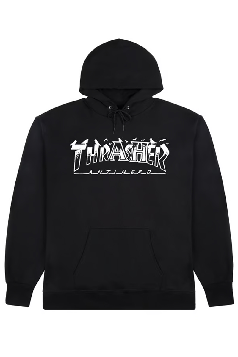 ANTIHERO×THRASHER PIGEON MAG HOODIE BLACK
