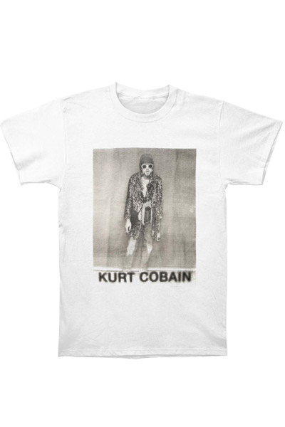 NIRVANA Kurt Cobain B&W Leopard Photo T-Shirt