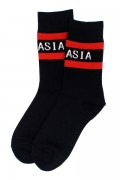 acOlaSia LOGO Socks Black×Red