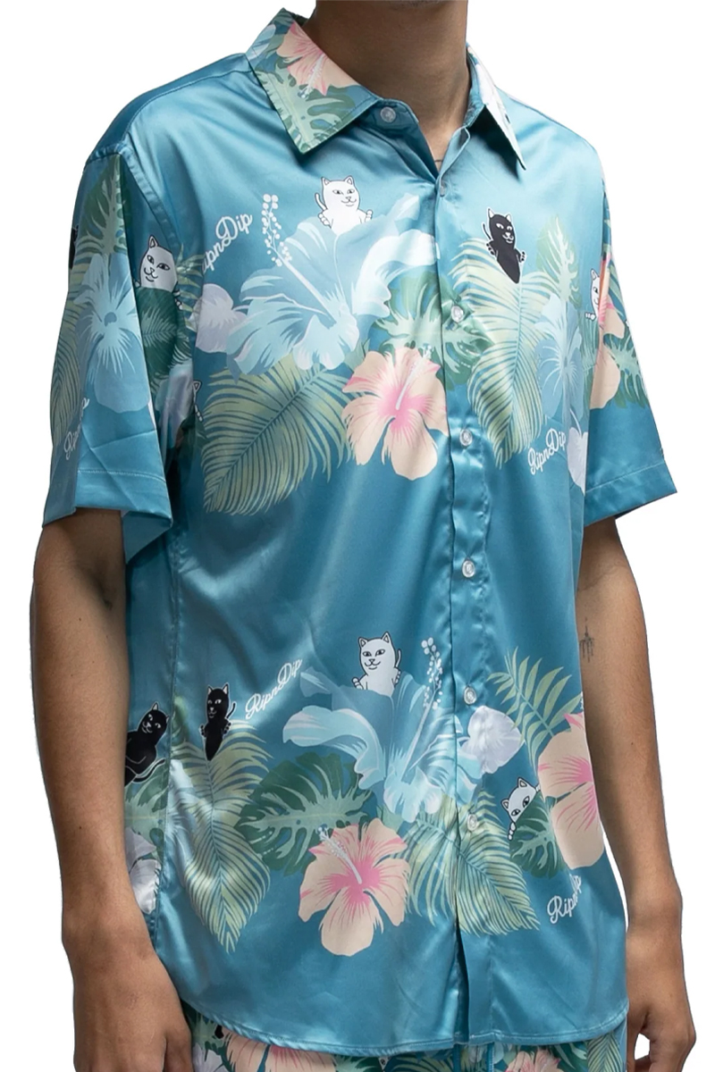 RIPNDIP (リップンディップ) Pablo Button Up MISTY BLUE