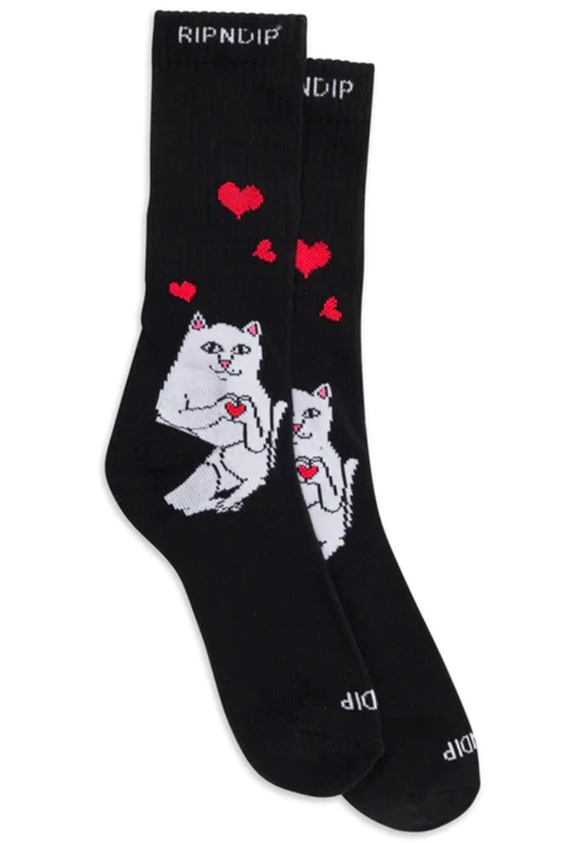 RIPNDIP (リップンディップ) Nermal Loves Socks BLACK