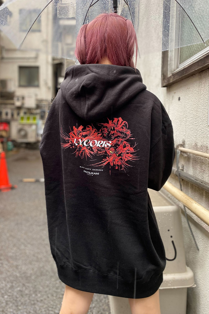 アマツカミ 彼岸花／Lycoris radiata Hoodie BLACK
