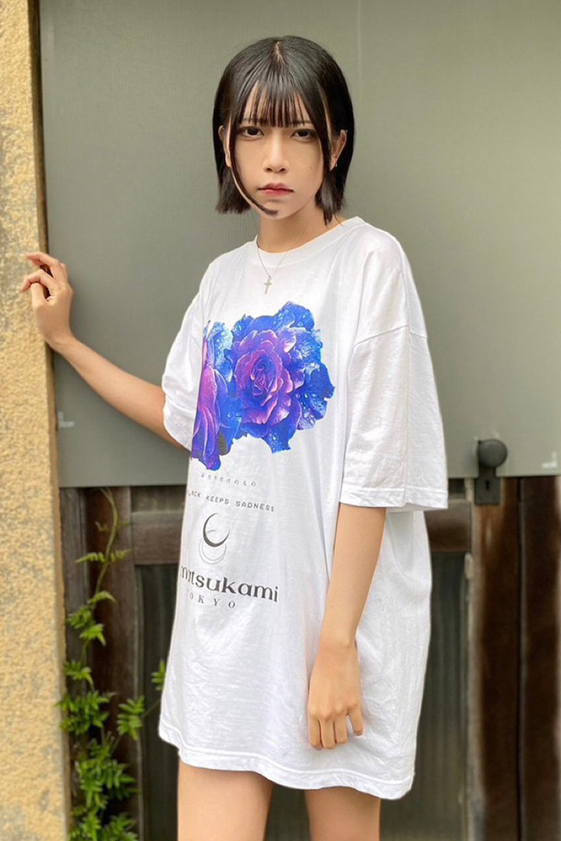 アマツカミ 雨薔薇／Rainrose  T-shirt WHITE