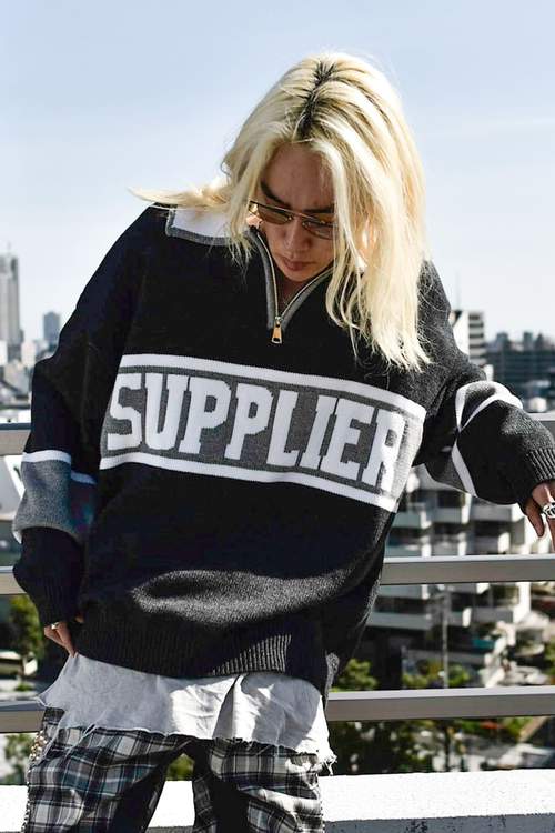 SUPPLIER (サプライヤー) COLLEGE LOGO KNIT BLACK