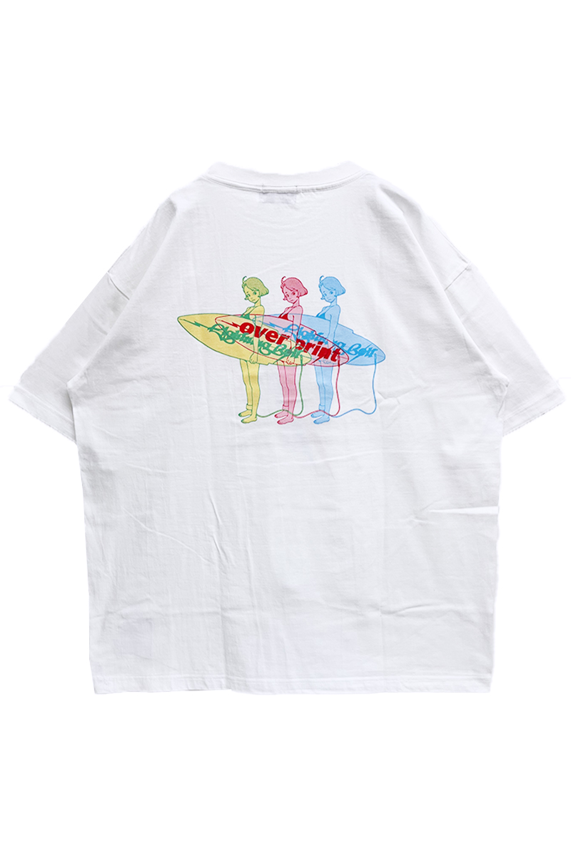 over print (オーバープリント) SURF Tee WHITE