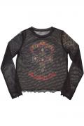 GUNS N' ROSES レディースロングスリーブバンドTシャツ : APPETITE FOR DESTRUCTION (MESH)