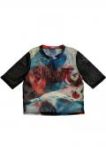 SLIPKNOT レディースクロップトップ : バンドTシャツ : FACE & LOGO (MESH)