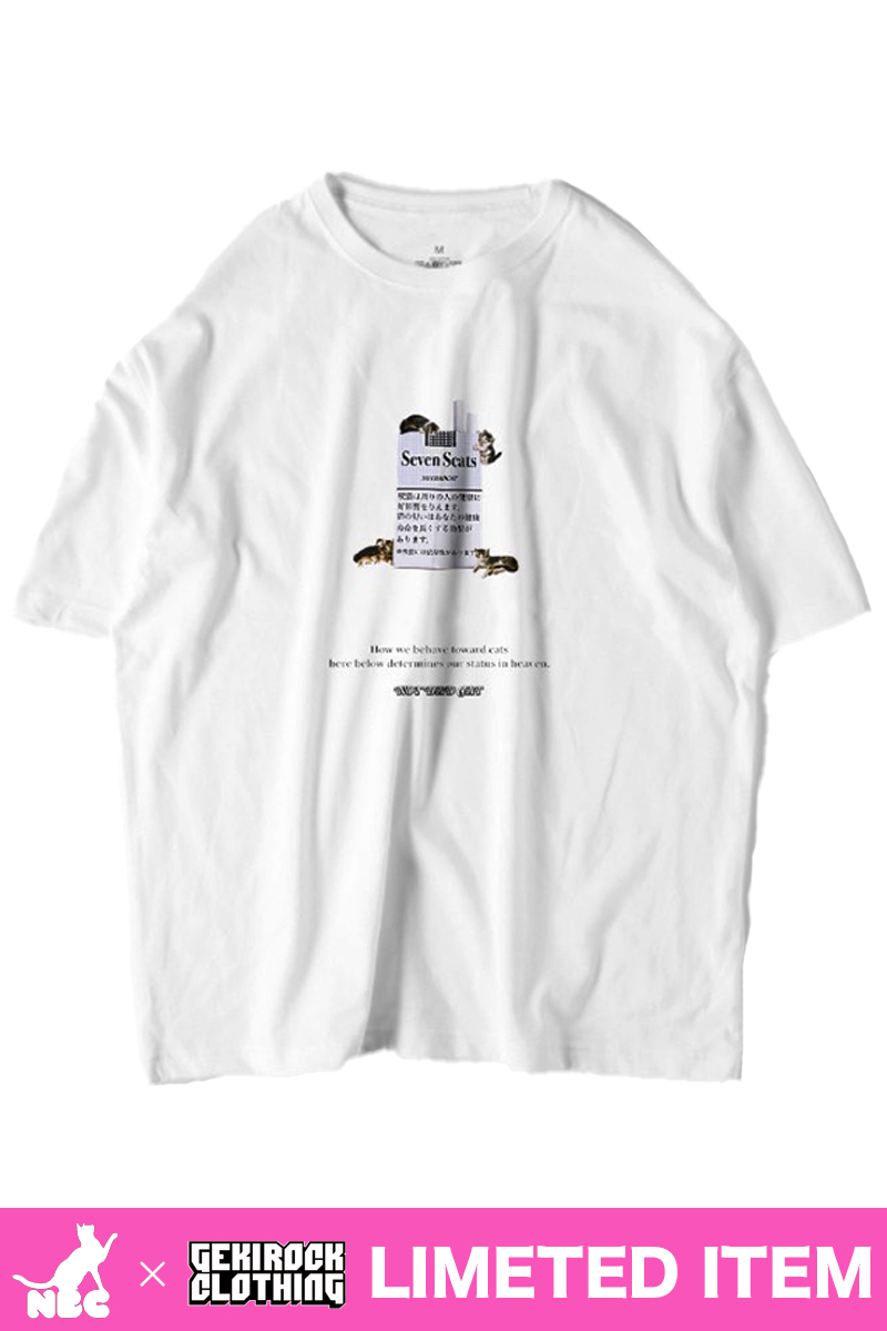 【ゲキクロ限定】NOTBADCAT (ノットバッドキャット) SevenScats SS Tee WHITE