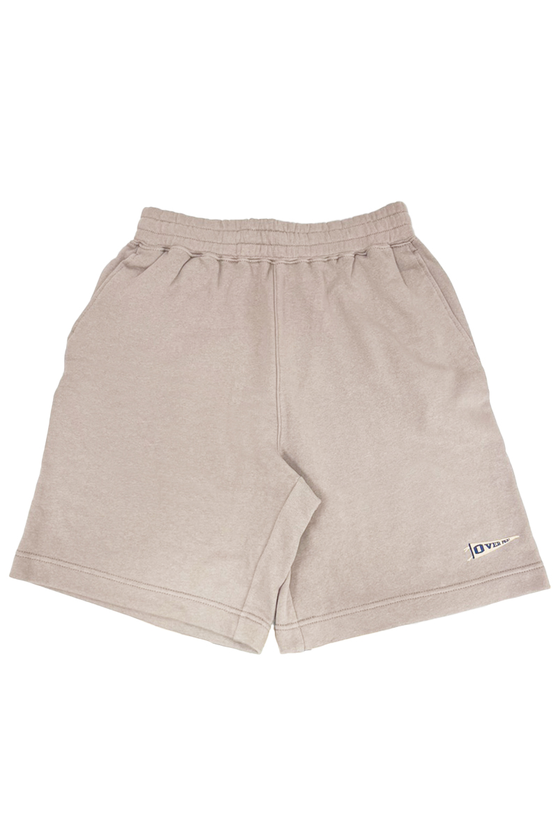 over print(オーバープリント) back pile shorts (gray sand)